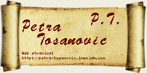 Petra Tošanović vizit kartica